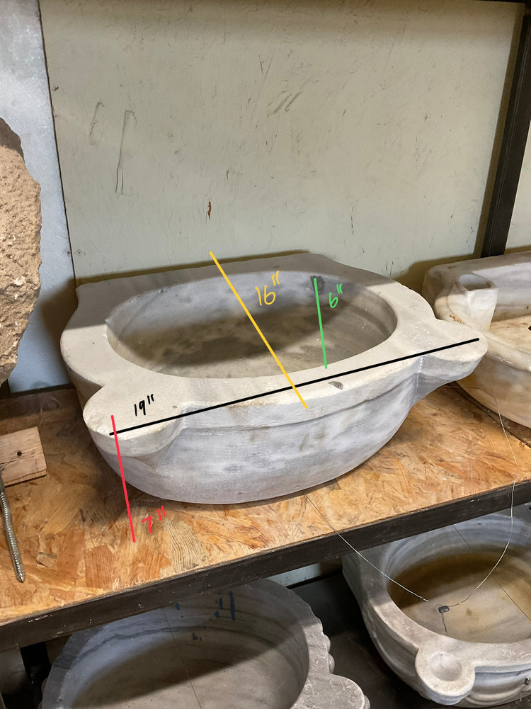 French White Carrara Marble Sink (S-M9UK)