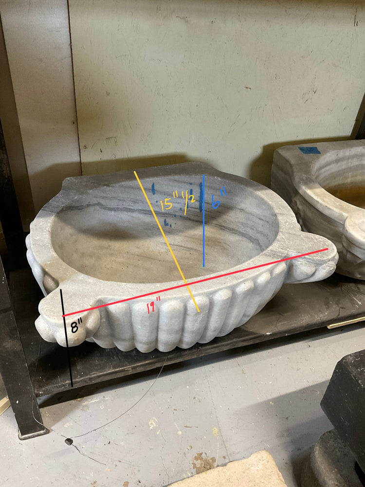 French White Carrara Marble Sink (S-8PIH)