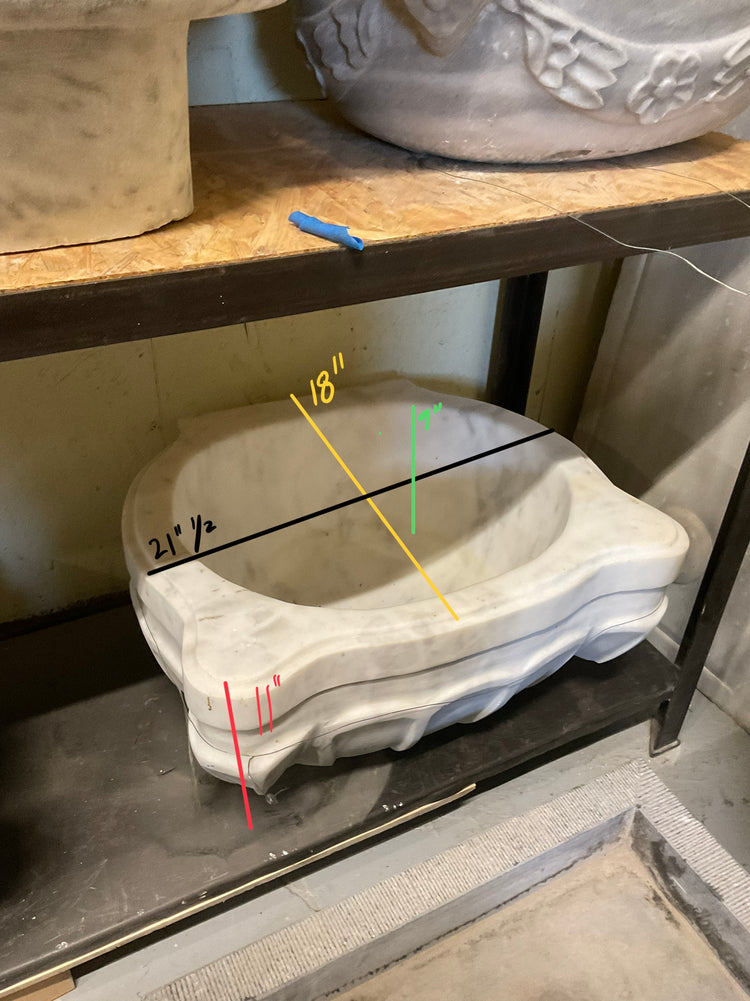 French White Carrara Marble Sink (S-X102)