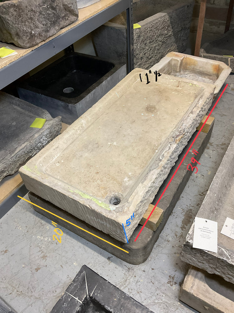 French Burgundy Limestone Sink