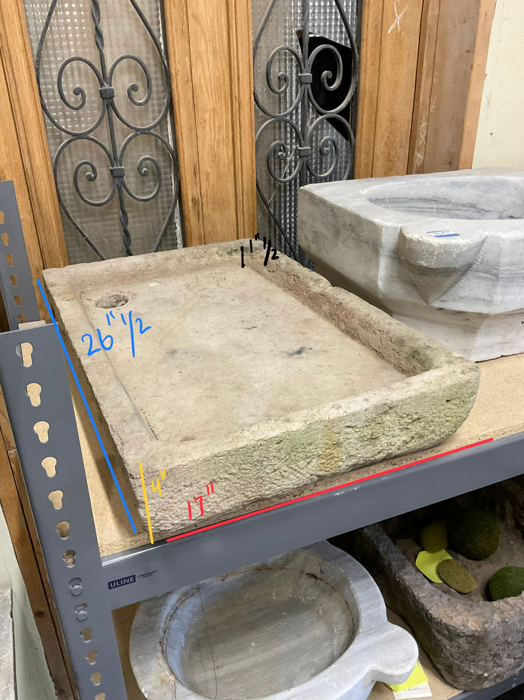 French Burgundy Limestone Sink