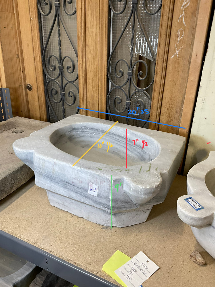 French White Carrara Marble Sink (MS256)