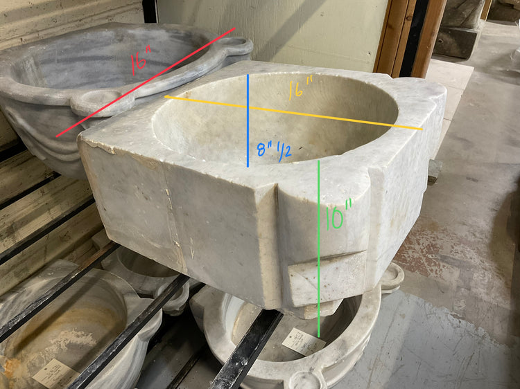 French White Carrara Marble Sink (S-W1VK)