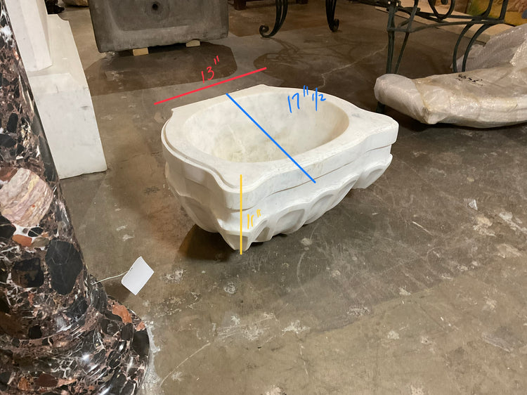 French White Marble Sink (S-OX6B)
