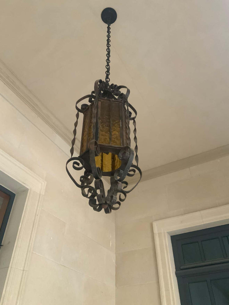 French Glass Metal Lantern (L102)