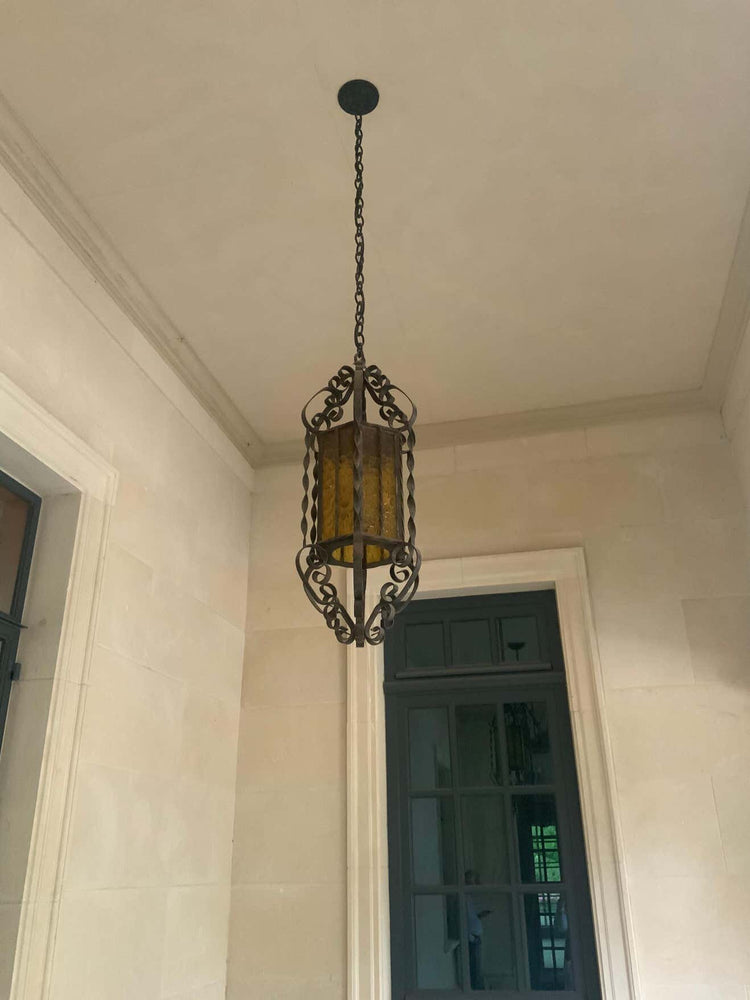 French Glass Metal Lantern (L102)
