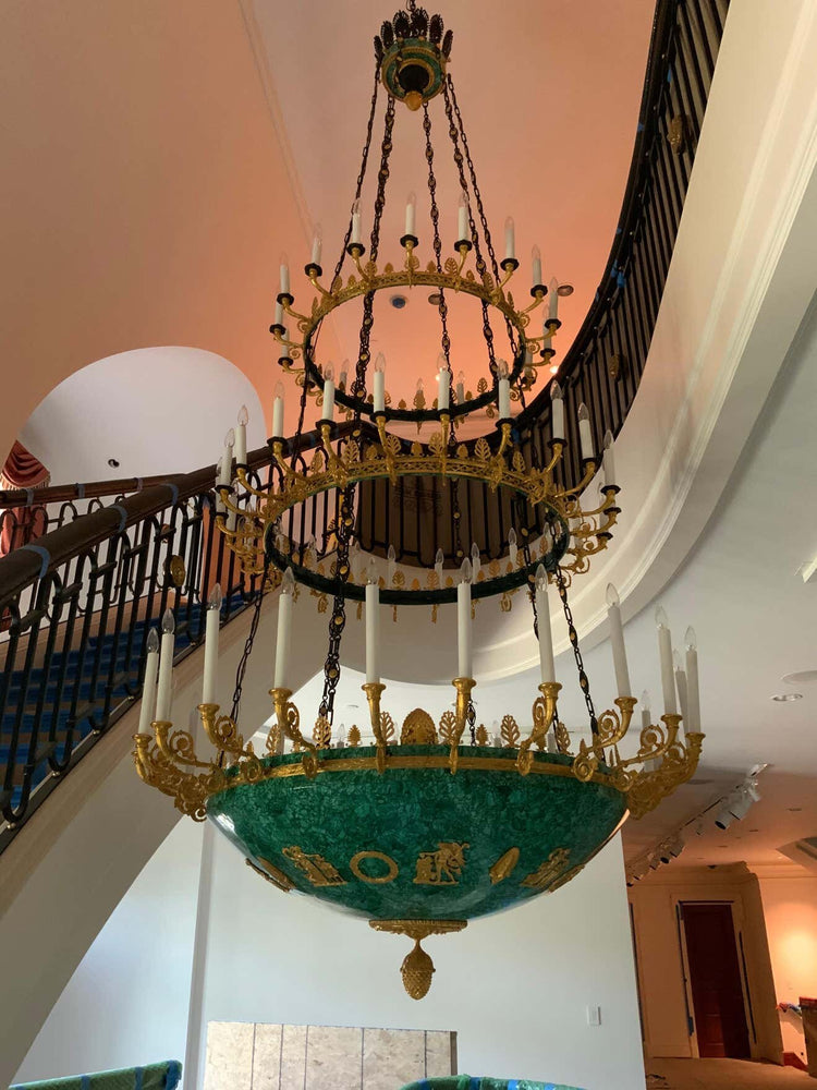 Antique French Bronze Chandelier (L117)