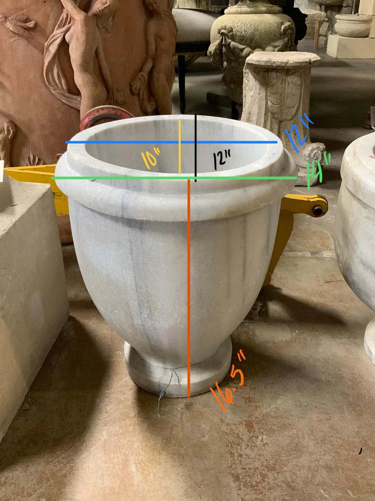 Greek White Carrara Polished Marble Urn (V-MOP4)
