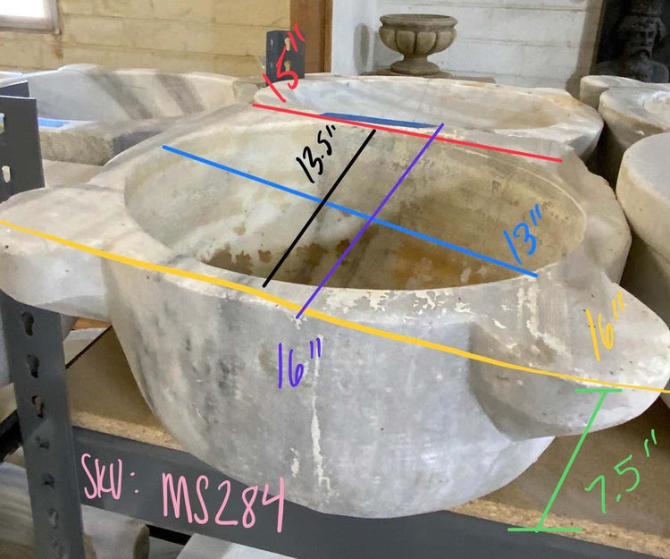 Greek White Carrara Marble Sink (MS284)