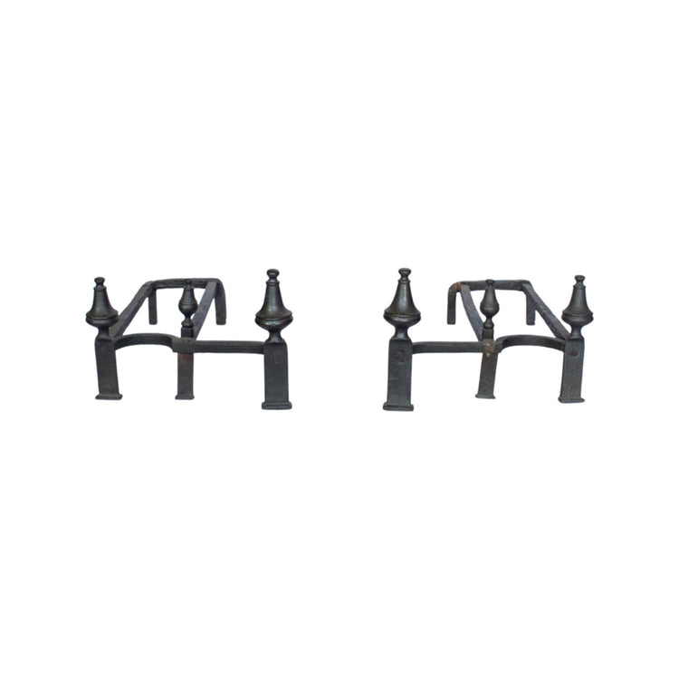 Antique French Iron Andirons (FA-S8UG)