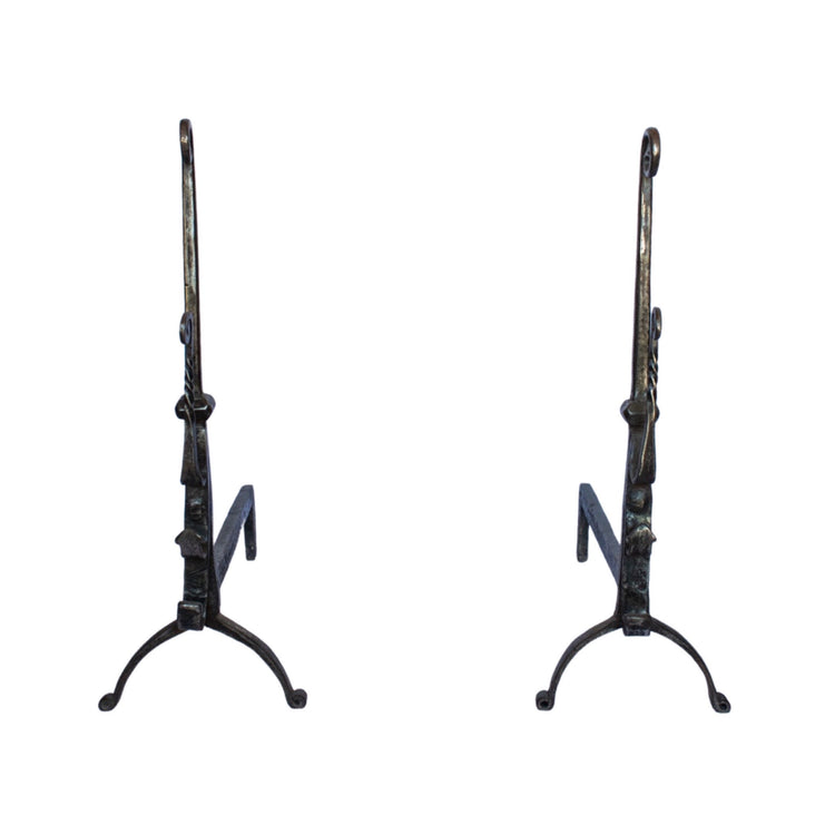 French Steel Andirons