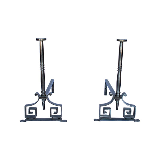 Antique French Steel Andirons (FA-FWJO)