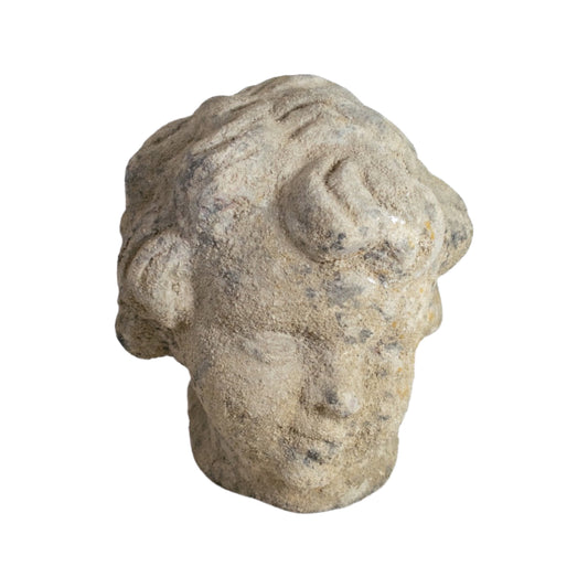 French Limestone Cherub Head (GE-D8TF)