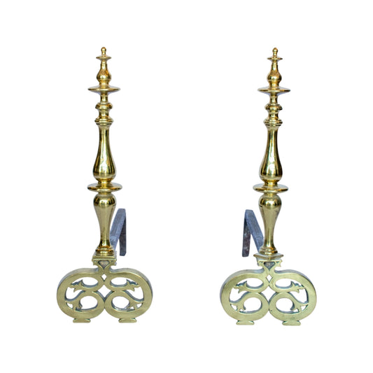 Pair of Antique French Bronze Andirons (FA-P6TK)