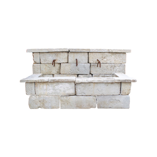 French Limestone Wall Fountain