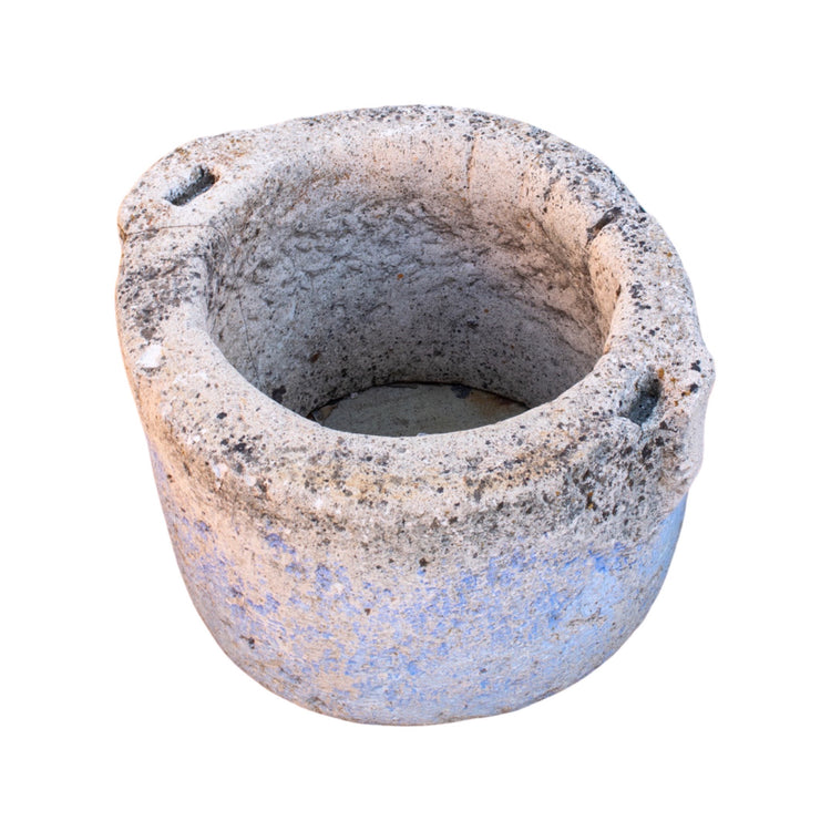Antique Greek Limestone Circular Planter (V-9H3I1)