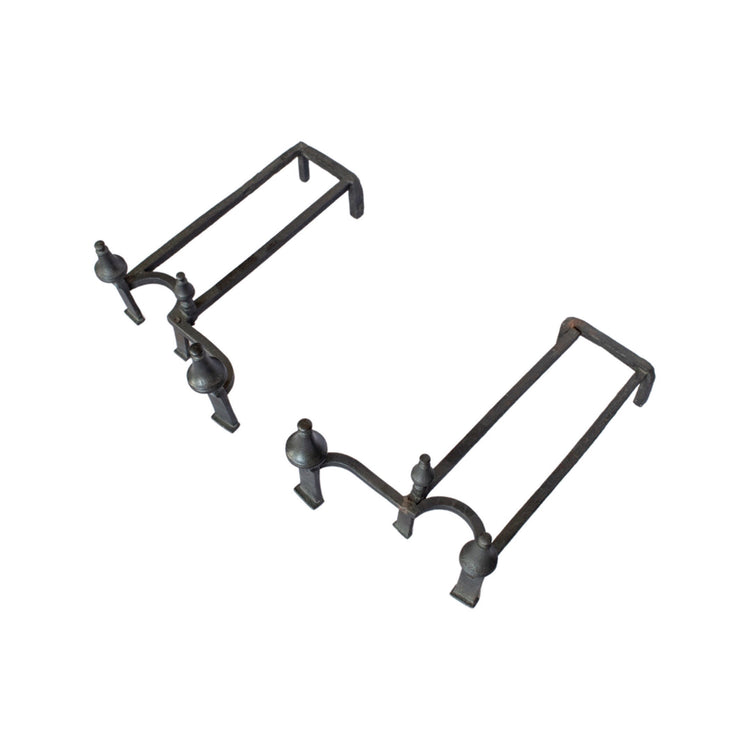 Antique French Iron Andirons (FA-S8UG)