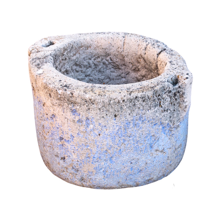 Antique Greek Limestone Circular Planter (V-9H3I1)