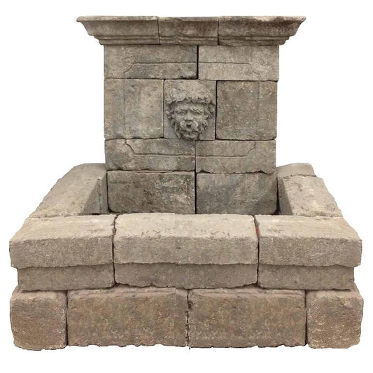 French Limestone Wall Fountain