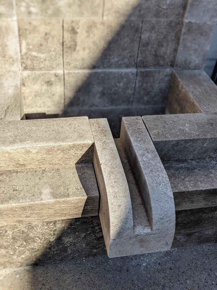 Contemporary French Limestone Wall Fountain (FO925)