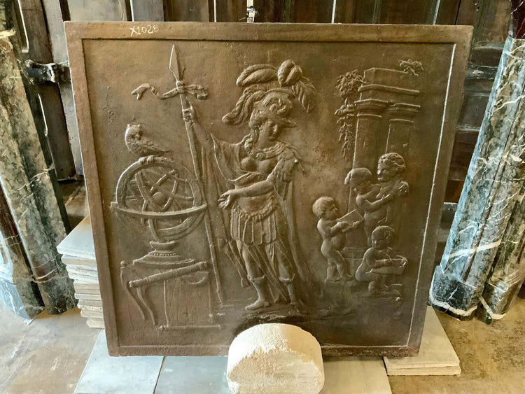 Antique French Iron Fireback (X1028C)