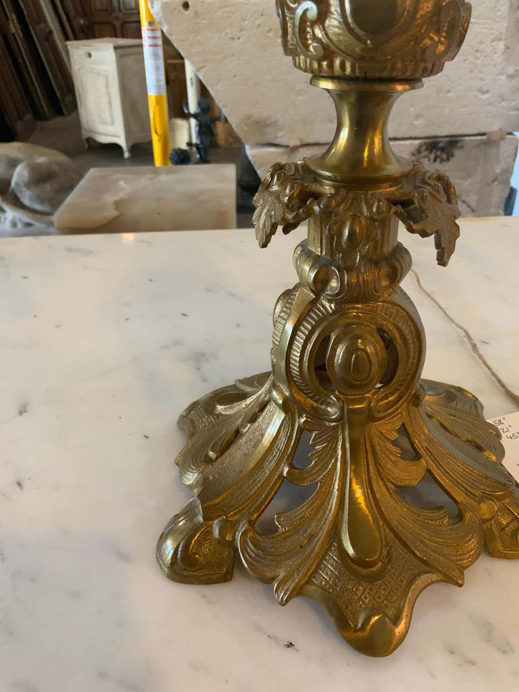 Pair of Antique Bronze Candlesticks (X3251)