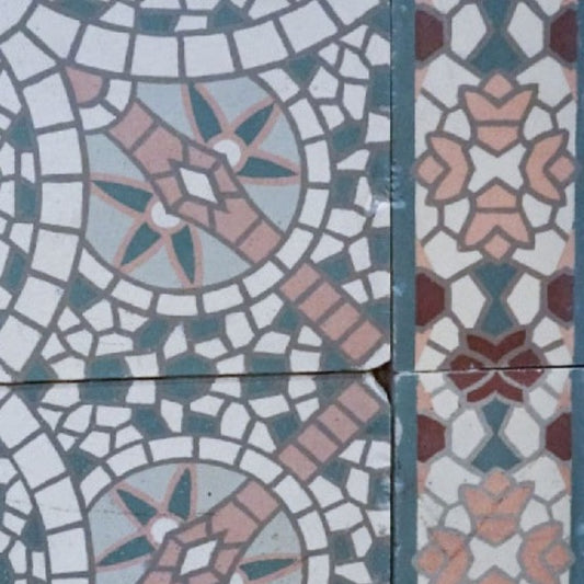 Reclaimed French Encaustic Concrete Tile (FL8422)