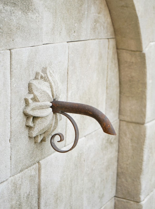 Contemporary French Gothic Revival Limestone Wall Fountain (FA620)