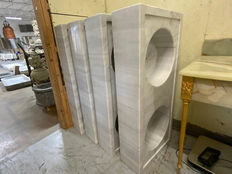 Greek Double Basin White Marble Sink (MS301)