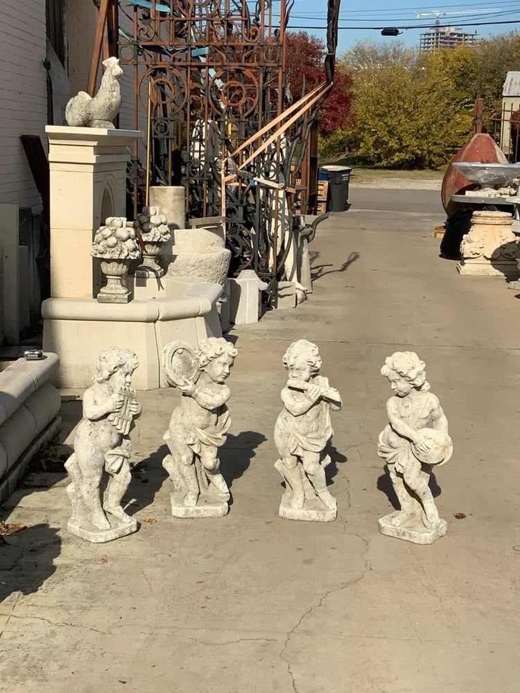 French Musical Cherub Sculptures (GE-X3277)