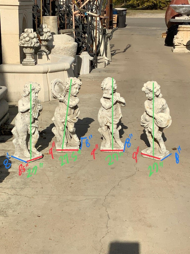 French Musical Cherub Sculptures (GE-X3277)