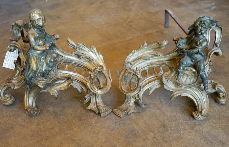 Pair of French Louis XV Chenets