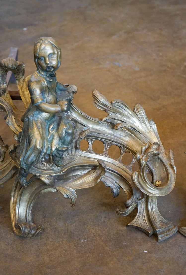 Pair of French Louis XV Chenets (X3045)