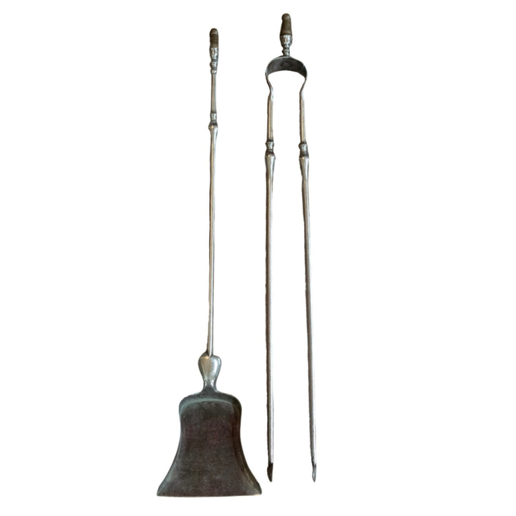 Antique French Iron Fireplace Tool Set (FA-KCISV)