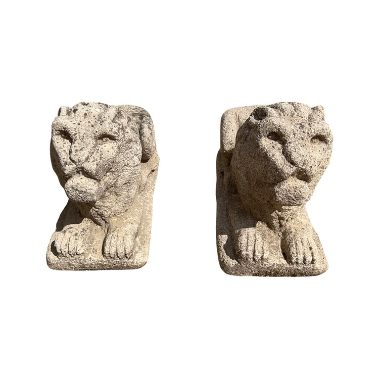 French Limestone Lion Sculptures (GE-U307)
