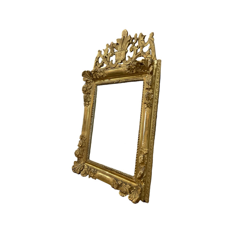 Antique French Oakwood Framed Gold Leaf Mirror