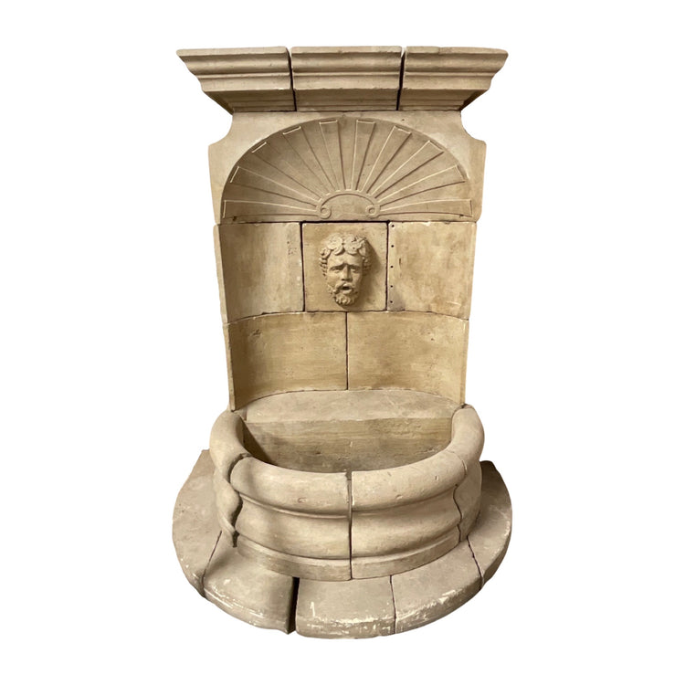 Antique French Limestone Bacchus Wall Fountain (FA909)