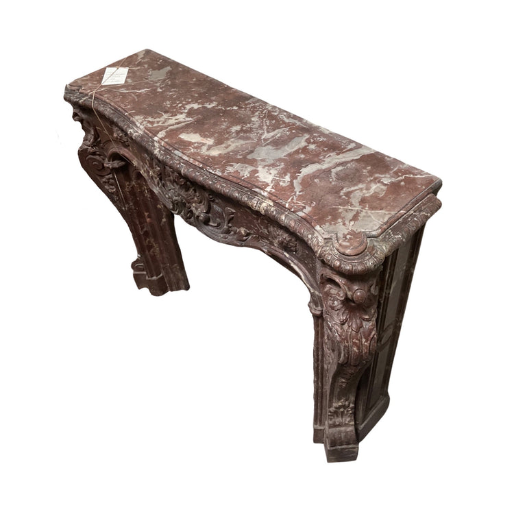Antique French Iron and Marble Mantel (M-QDP5)