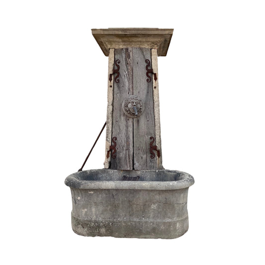 French Antique Limestone Wall Fountain