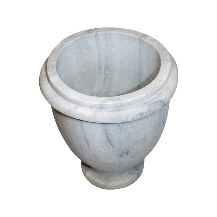 Greek White Carrara Polished Marble Urn (V-MOP4)