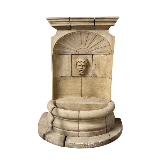 Antique French Limestone Bacchus Wall Fountain (FA909)