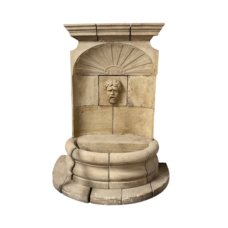 Antique French Limestone Bacchus Wall Fountain (FA909)