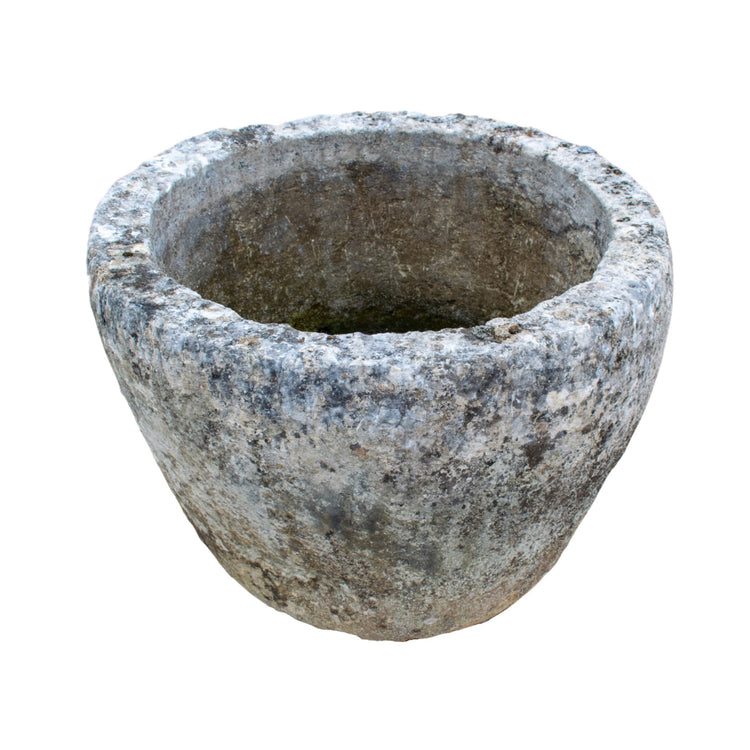 Antique French Burgundy Limestone Planter (T-4G8W)