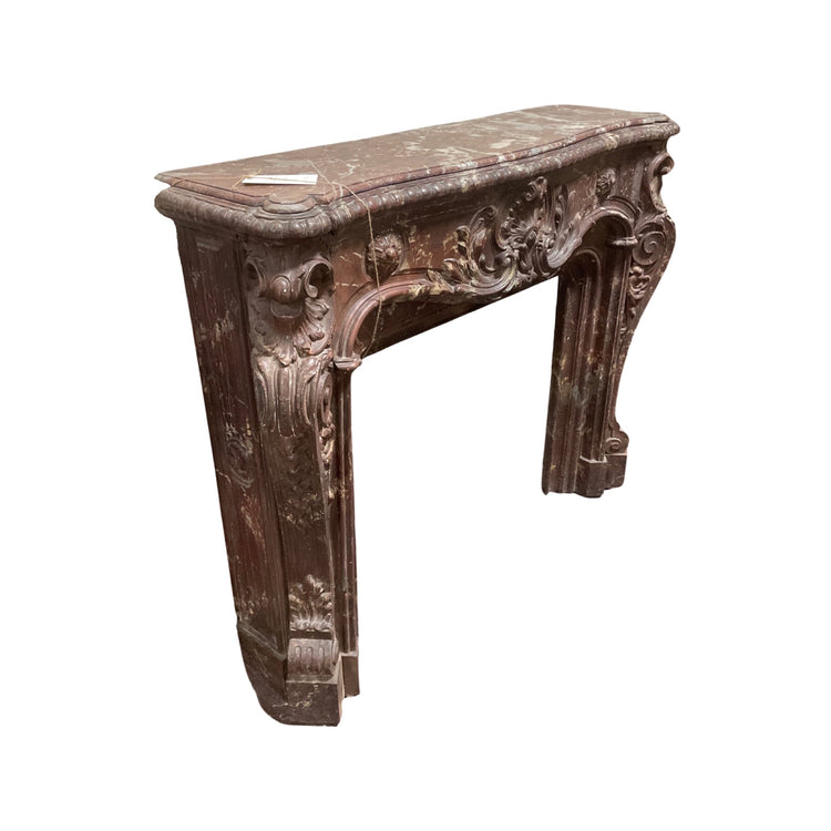Antique French Iron and Marble Mantel (M-QDP5)