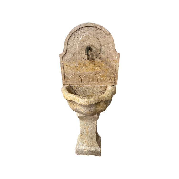 Antique Italian Apricena Filettato Marble Wall Fountain (F-1CIJ)