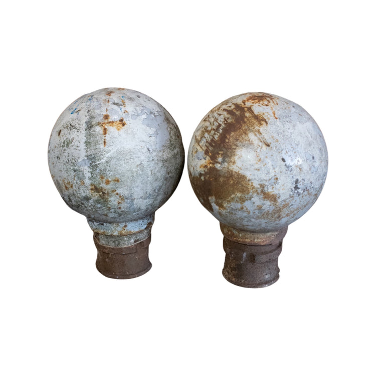 Pair of Antique French Iron Ball Finials (GE-GW1H)