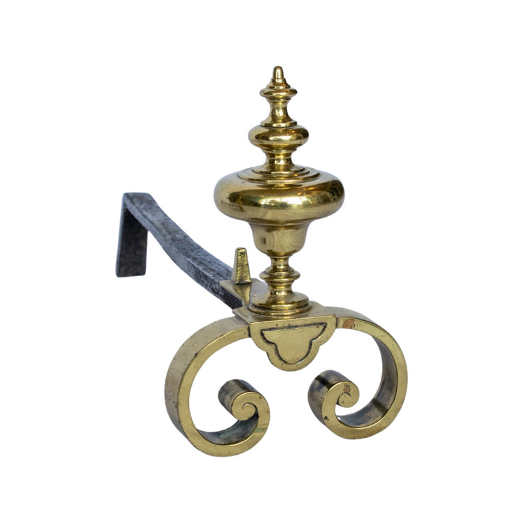 Pair of French Polished Steel Iron Chenets (FA-PWBX)