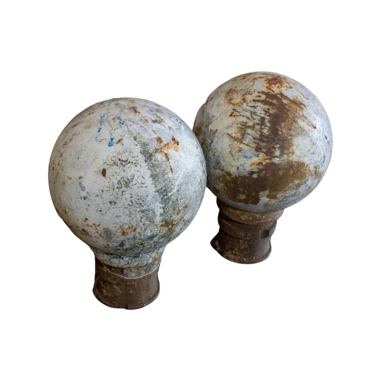 Pair of Antique French Iron Ball Finials (GE-GW1H)