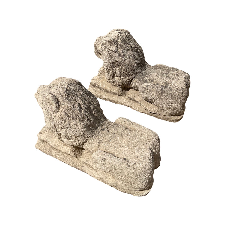 French Limestone Lion Sculptures (GE-U307)