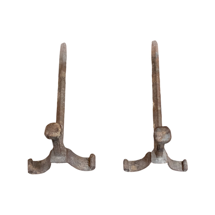 Antique French Iron Andirons (FA-PS20L)